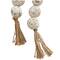 5ft. Paper Mache Round Distressed Beaded Garland with Tassel